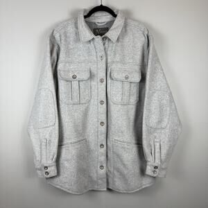 Natural Reflections Shirt Jacket Women 1X Heathered Gray Chore Outdoorsy Durable